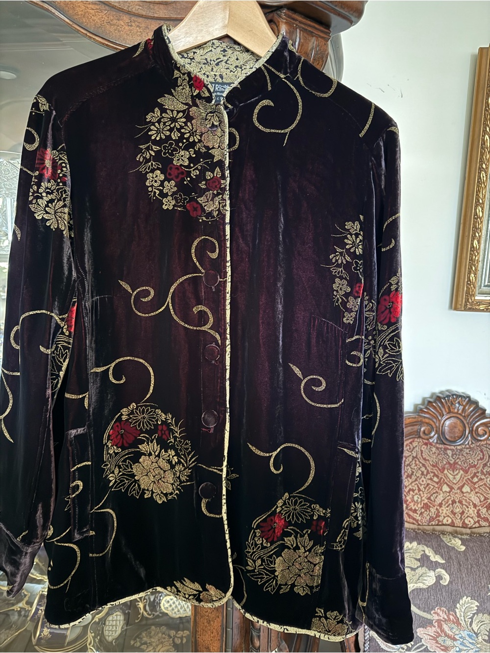 Citron Black and Metallic Gold Brocade Jacket